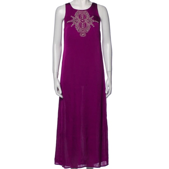 NWT MICHAEL KORS  Purple Printed Long Sleeveless Dress Size S - Picture 1 of 4